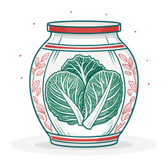Create Bold Stroke Korean Kimchi Jar With High-Quality Stock Image Ideal for Marketing