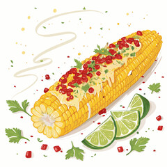 Create Bold Stroke Mexican Elote Corn Creative Visual Suitable for Design