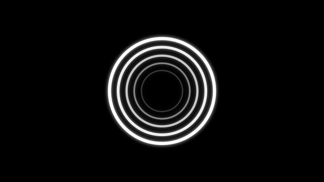 Abstract circle looping animation background. Searching process in futuristic interface. White color circle concept. connection signal concept, Seamless loop.