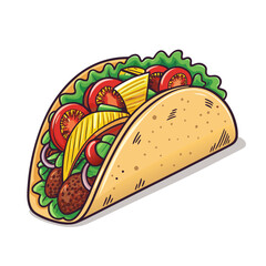 Create Bold Stroke Mexican Taco With Fillin High-Quality Stock Image Ideal for Marketing