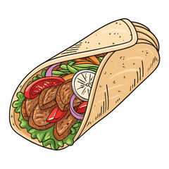 Elegant Create Bold Stroke Middle Eastern Shawarma Creative Visual