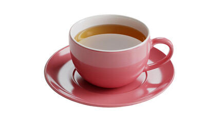 Obraz premium Relax with a soothing cup of tea in a modern pink teacup set