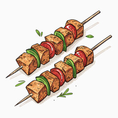 Create Bold Stroke Turkish Kebab Skewers Professional Photo Ideal for Marketing