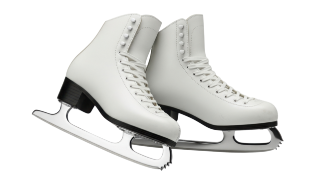 Pair of ice skates for figure skating performance isolated PNG with Transparent Background