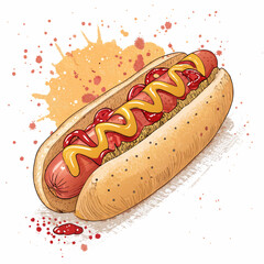 Create Bold Stroke American Hot Dog With Premium Digital Asset Suitable for Design