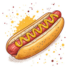 Elegant Create Bold Stroke American Hot Dog With High-Quality Stock Image