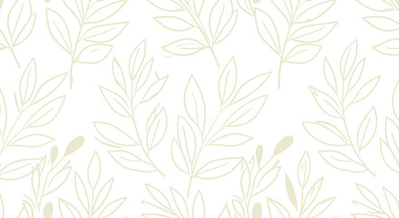 Fototapeta premium foliage pattern a seamless backdrop featuring hand-drawn olive branches conveying natural elegance ideal for textile design and botanical themed projects.