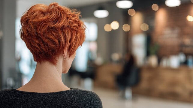 hairdresser weaves Mohawk hairstyle. 