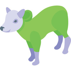 Green And Purple Abstract Animal Illustration With Transparent Background Simplified Cartoon Style