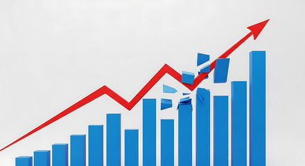 Abstract Zig-Zag Volatility Line Breaking Clean Blue Graph