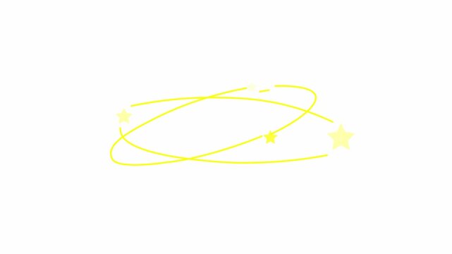 Dizzy effect with alpha channel. stars swaying above dizzy head in chroma key, 4K video.