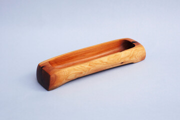 wooden kitchen ware on white background isolated