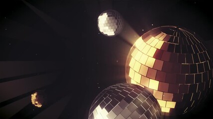 disco ball, mirror ball 3d 4k animated looping background, night party, dj vj background