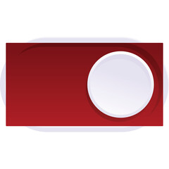 Red Digital Toggle Switch With White Circle On Transparent Background Simple Interface Element For Design