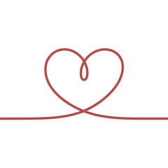 Simple continuous line drawing of a heart shape on white background