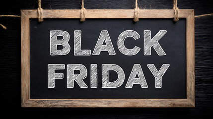 Black Friday Sale Announcement on a Chalkboard