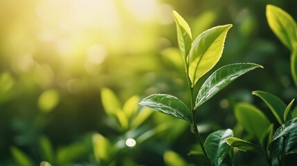 On a Sri Lankan tea farm, someone picks a fresh green tea leaf by hand.
