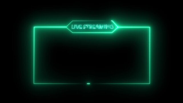 live RCE streaming neon text frame animation box frame neon frame live streaming game live Stream overlay animation for live streaming video Titles 4k animation .