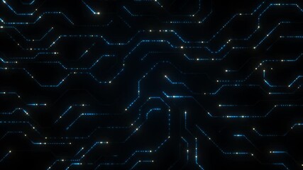 Futuristic Microchip with Glowing Neon Circuits Frame. Digital Technology, and AI in a High-Tech Virtual Interface. Product display background. Seamless loop. Concept: AI, high-tech, sci-fi, future - Powered by Adobe