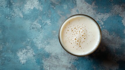 Vegan milk options and ingredients. A dairy-free drink for a healthy vegan or vegetarian lifestyle. Seen from above.
