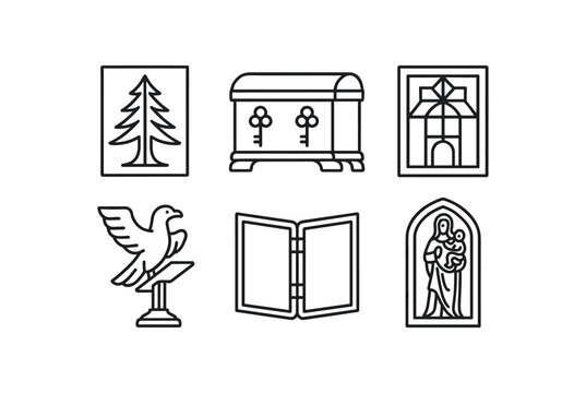 simple outline stroke icon isolated on white background cedar cassone panel chestnut bridal chest relief pearwood intarsia panel sycamore lectern eagle ebony diptych linden retable carving