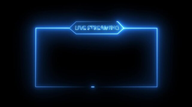 live RCE streaming neon text frame animation box frame neon frame live streaming game live Stream overlay animation for live streaming video Titles 4k animation .