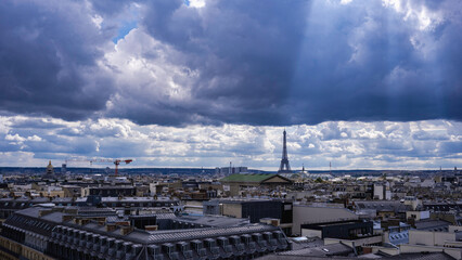 View of Paris a cloudy summer day of 2025.