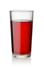 Front view of red drink glass