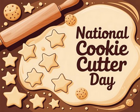 Celebrate national cookie cutter day with star shaped cookies and rolling pin