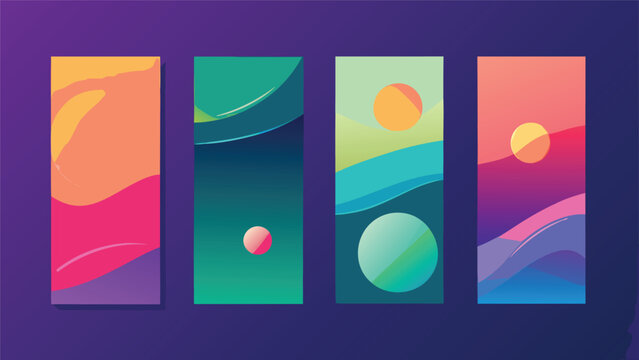 Colorful banners displaying the words juicy and grr in bold, playful fonts against a bright background..eps