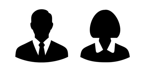 Male and Female Businessperson Icon Silhouettes
