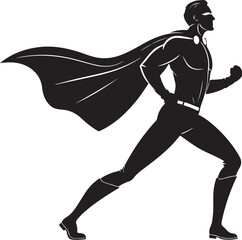silhouette of a Superhero pose vector illustration