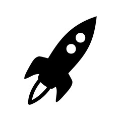Fototapeta premium Black and white rocket ship blasts off into the future with great speed