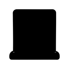 Isolated silhouette of a grave stone or memorial head stone marker