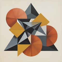 Terracotta Geometry - Abstract Gouache