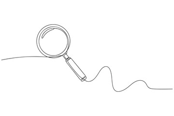 Capture the essence of inquiry and discovery with this clean and simple line art of a magnifying glass. This minimalist design represents investigation, focus, and exploration, making it ideal