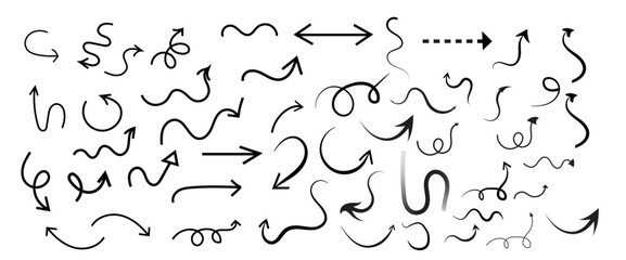 Hand Drawn Doodle Arrows Vector Set