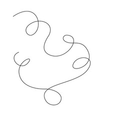 Minimalist abstract line art curve drawing on white background