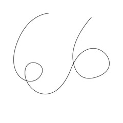 Minimalist abstract line art curve drawing on white background
