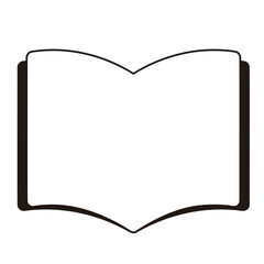 シンプルな開いた本の白黒フレーム