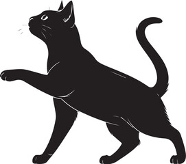 A simple black cat silhouette vector illustration isolated on white