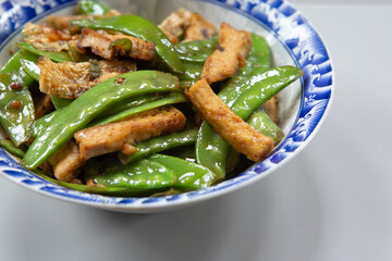 Fried peas, Feast on flavor, not flesh. Dive into the world of delicious vegan food. Healthy, kind, and absolutely amazing. Vegan chinese food style. Going Jae(vegan) food. 