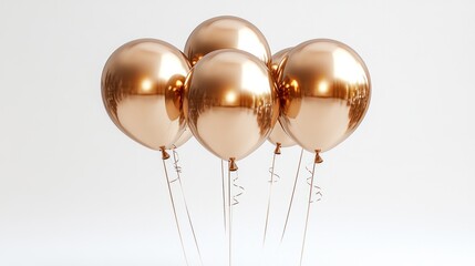 Golden Balloons: Five shiny golden balloons float gently, reflecting the light and casting a festive vibe, evoking feelings of joy and celebration.