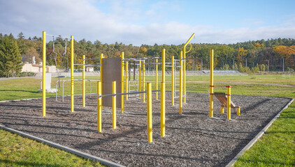 Outdoor gym for fitness and calisthenics exercises.