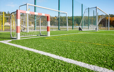 Photo of a soccer training field.