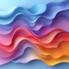 Vibrant Abstract Wave Composition: A captivating swirl of fluid, colorful forms that dance across the canvas, each curve and gradient creating a symphony of shapes and hues. 