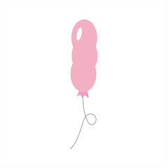 Shiny pink balloon with reflective highlight, perfect for festive event artwork, birthday banners, elegant celebration graphics, and party themes. Balloon Illustration