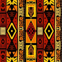 African ethnic tribal-inspired pattern, beautifully rendered in warm brown and red watercolor tones. The design draws ethnic from ancient tribal art, creating a unique and expressive.The watercolor e