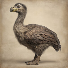 Digital rendering of a dodo bird extinct species raphus cucullatus creature historical nature