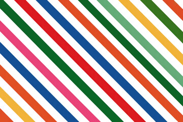 Vibrant abstract pattern of colorful diagonal stripes in red, blue, pink, orange, yellow, and green, on a dark transparent background. background removed